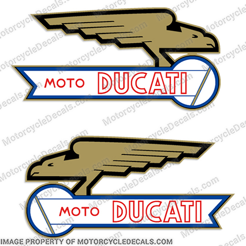 Ducati Moto Meccanica Racing Decals ducati. moto, meccanica, racing, decals, stickers, set, of, 2, fuel, gas, tank, street, bike, motorcycle, decal,